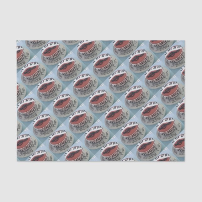 Happy birthday mum cake tissue paper (Front)