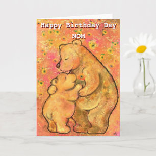 Happy Birthday Mum Card Mother and Baby Bear