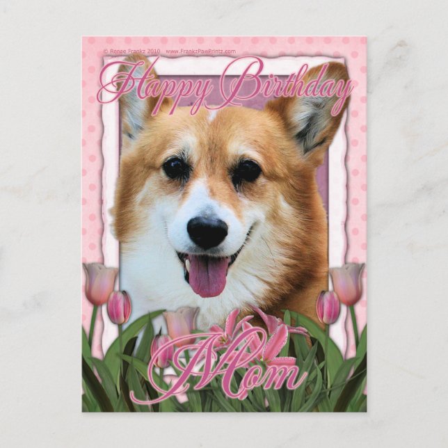 Happy Birthday Mum - Corgi - Owen Postcard (Front)