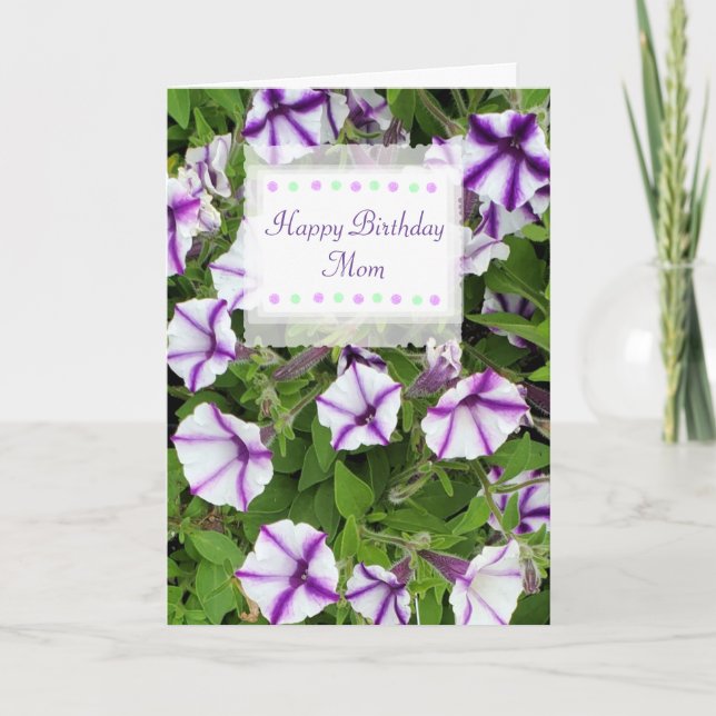 Happy Birthday Mum Custom Card Pretty Flowers (Front)
