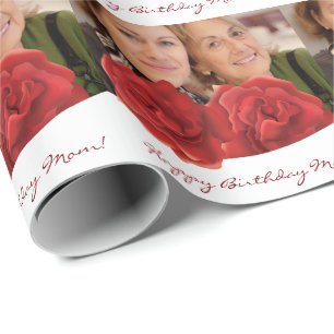 Happy Birthday mum custom roses Wrapping Paper