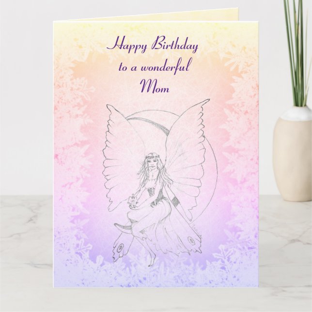 Happy Birthday Mum Fairy design Card (Front)