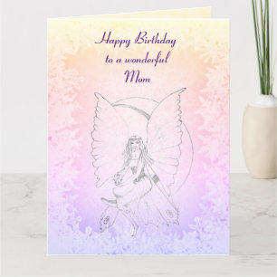 Happy Birthday Mum Fairy design Card