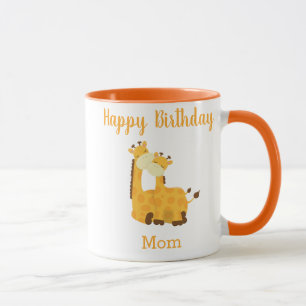 Happy Birthday Mum Giraffe and Baby Mug