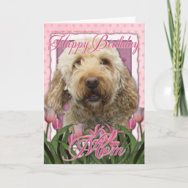 Happy Birthday Mum - Goldendoodle Card (Front)