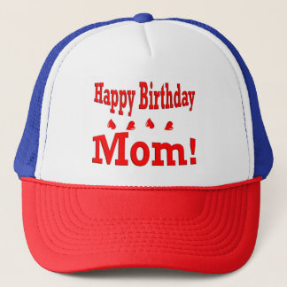 Happy Birthday Mum hat red, white, and blue
