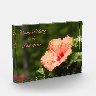 Happy Birthday Mum Hibiscus Photo Block