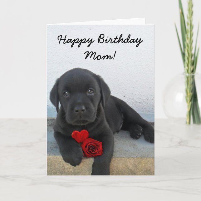 Happy Birthday Mum Labrador Retriever card (Front)