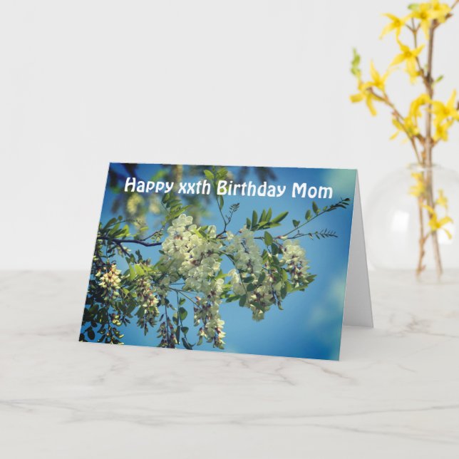 Happy Birthday Mum Locust Flower Card (Yellow Flower)