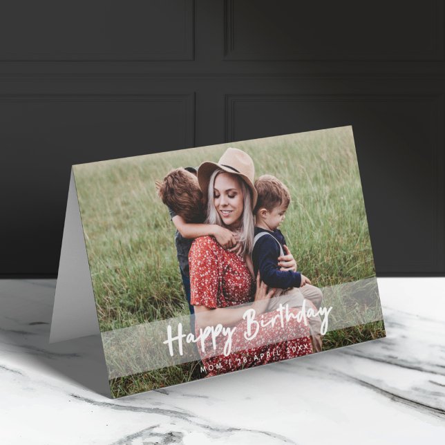 Happy Birthday Mum | Modern Script Photo Card (Creator Uploaded)