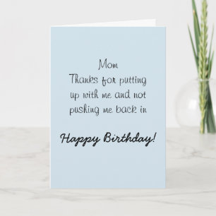 Happy Birthday Mum Mother  Humour Funny Card