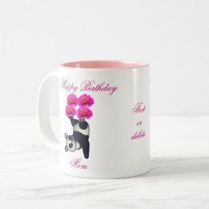 Happy Birthday Mum Panda Bear Personalised Two-Tone Coffee Mug