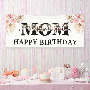 Happy Birthday Mum Party Banner