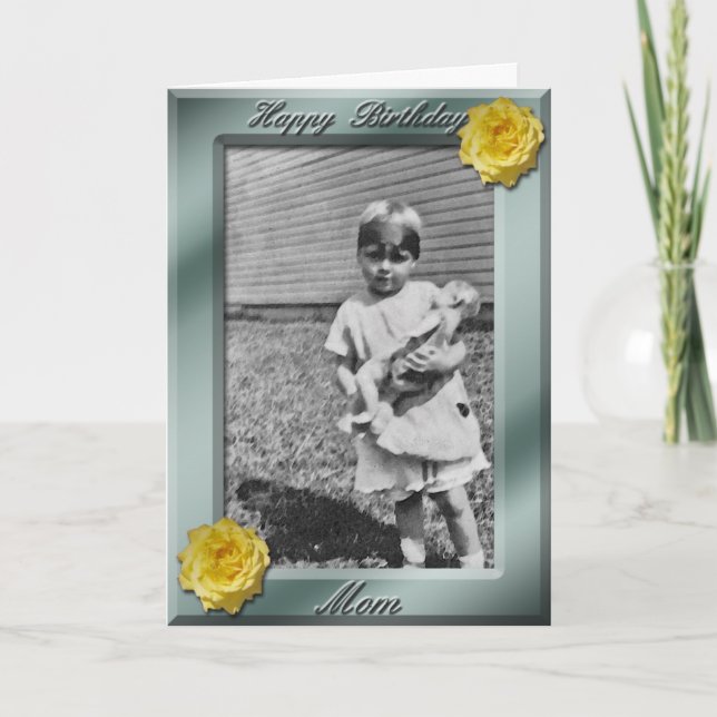 Happy Birthday Mum Photo Card template (Front)
