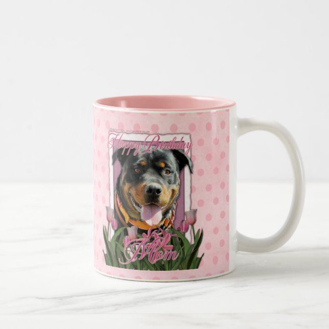 Happy Birthday Mum - Rottweiler - SambaParTi Two-Tone Coffee Mug (Right)