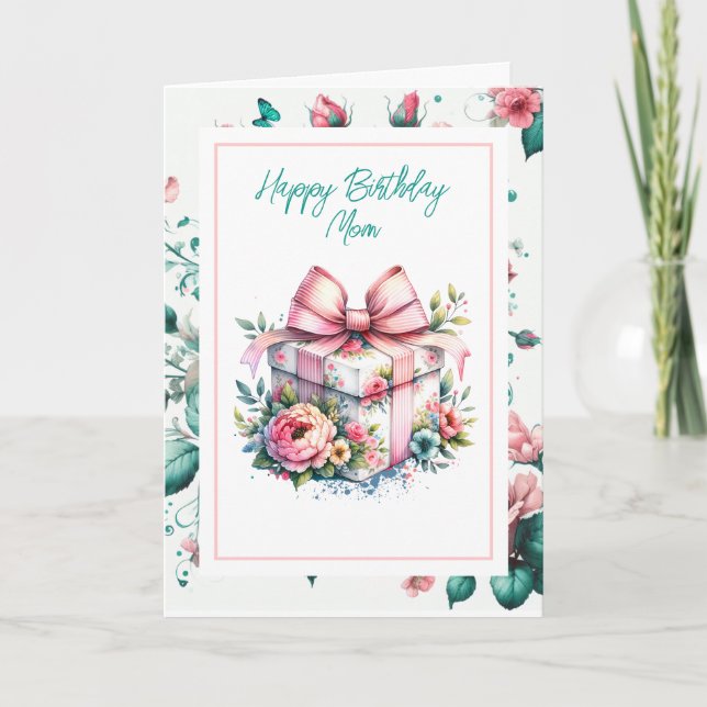 Happy Birthday Mum | Shabby Chic Floral Card (Front)