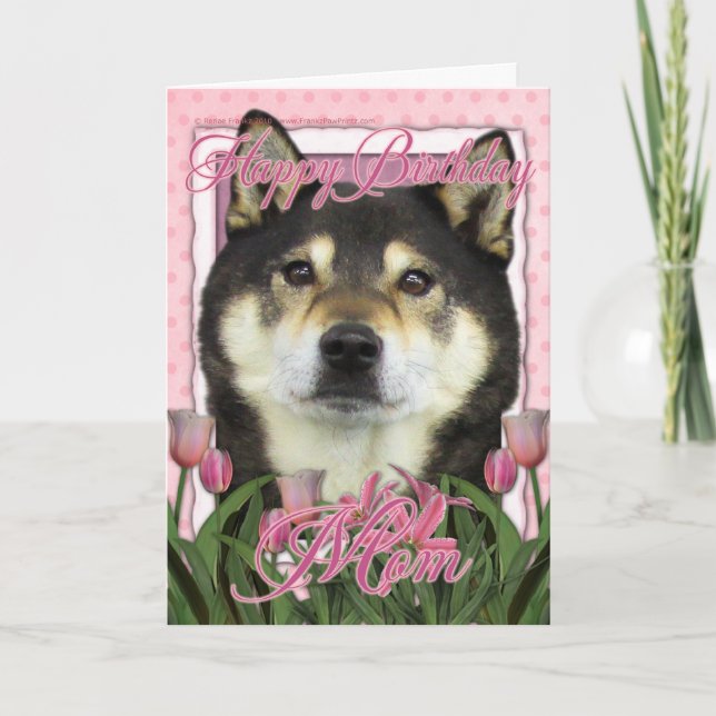 Happy Birthday Mum - Shiba Inus - Yasha Card (Front)