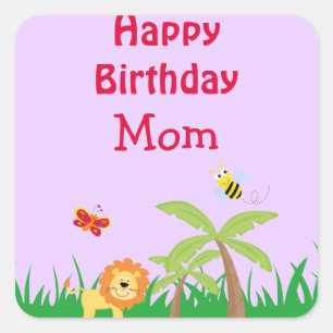 Happy Birthday Mum Square Sticker