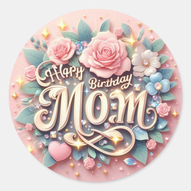 Happy Birthday Mum Sticker  (Front)
