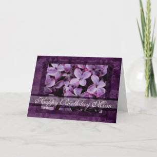 Happy Birthday Mum Textured Lilacs Card