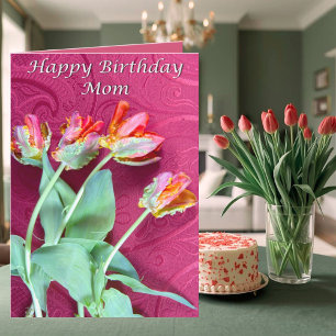 Happy Birthday Mum Vibrant Tulips Card