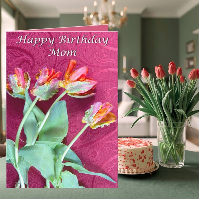 Happy Birthday Mum Vibrant Tulips Card (Creator Uploaded)