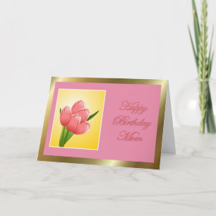 Happy Birthday Mum with tulip Card