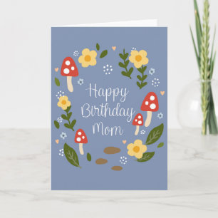Happy Birthday Mum Woodland Wreath Greeting Card