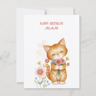 Happy Birthday Mummy cat Postcard