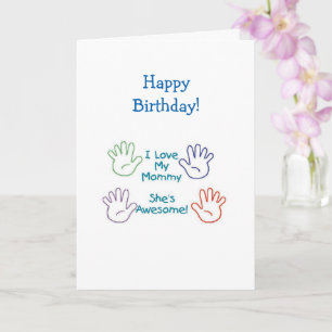 Happy Birthday Mummy - Hands Card