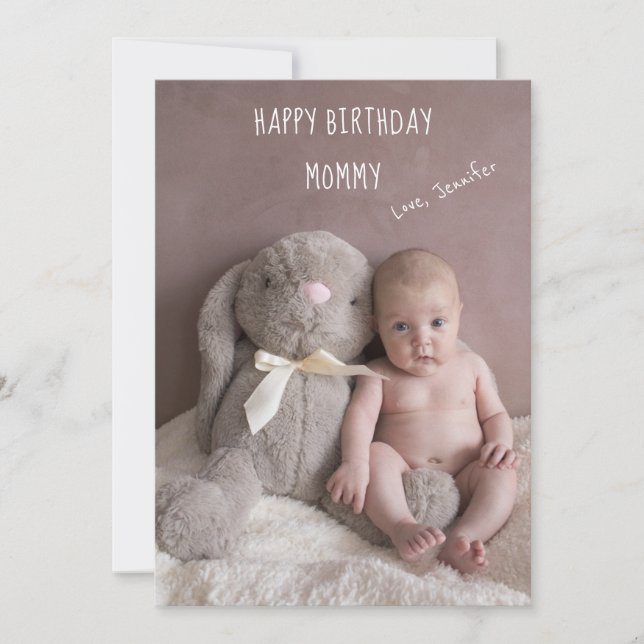 Happy Birthday Mummy Holiday Card (Front)