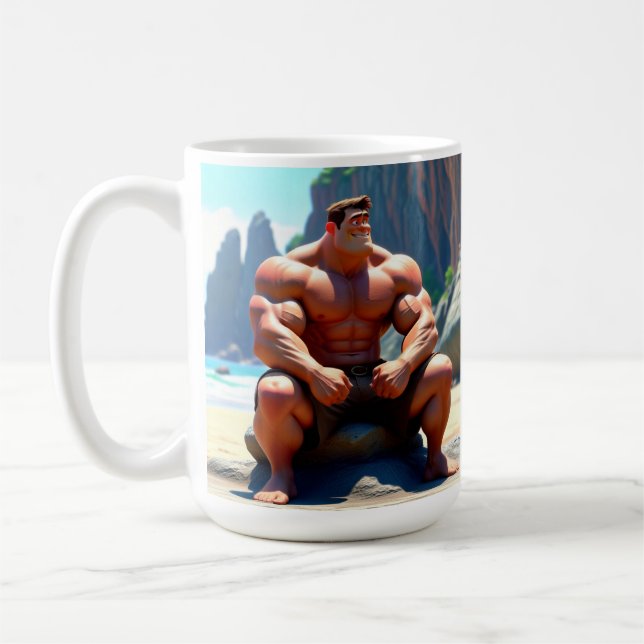 Happy Birthday Muscleman Coffee Mug (Left)