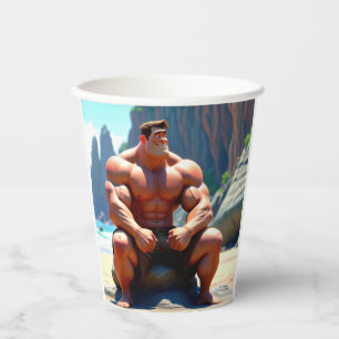 Happy Birthday Muscleman Paper Cups