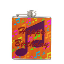 Happy Birthday - Music Vinyl Wrapped Flask