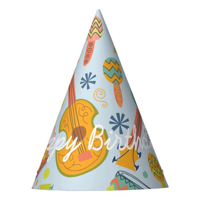 Happy Birthday. Musical Instruments. Party Hat (Front)
