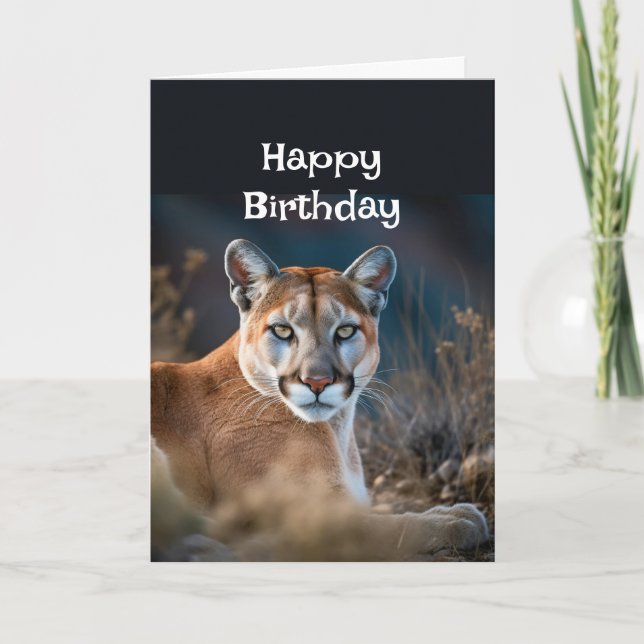  Happy Birthday My Beautiful Cougar Animal Fun Card (Front)