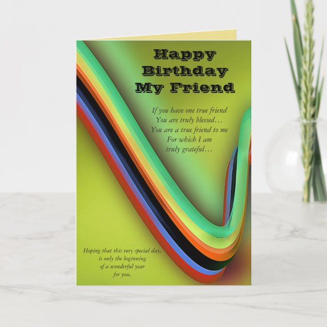 Happy Birthday My Friend Card (Front)