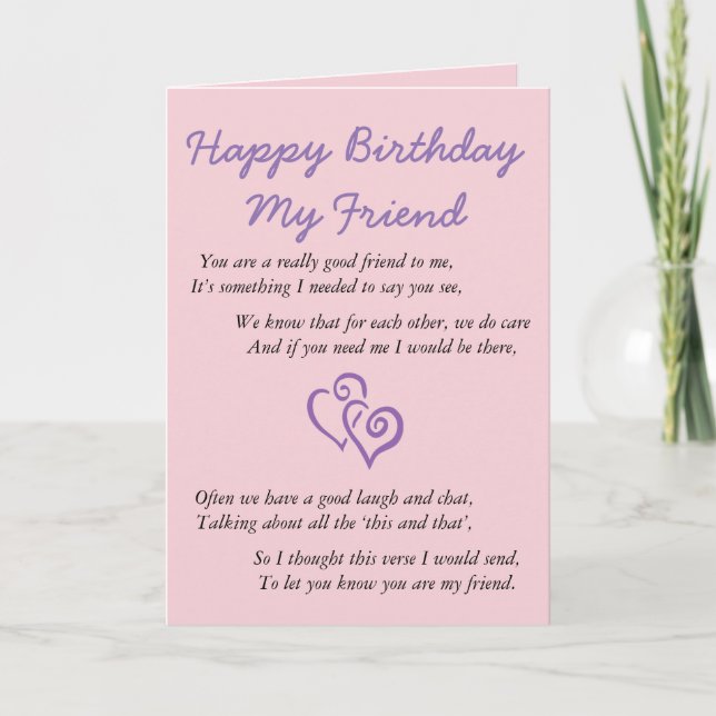 Happy Birthday My Friend Card (Front)
