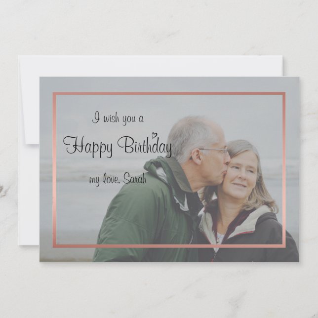 happy birthday my love custom couple photo & name invitation (Front)