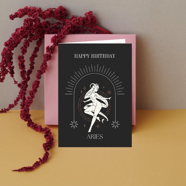 Happy Birthday Mystic Aries Zodiac Horoscope Card (Happy Birthday Mystic Aries Zodiac Horoscope Card)