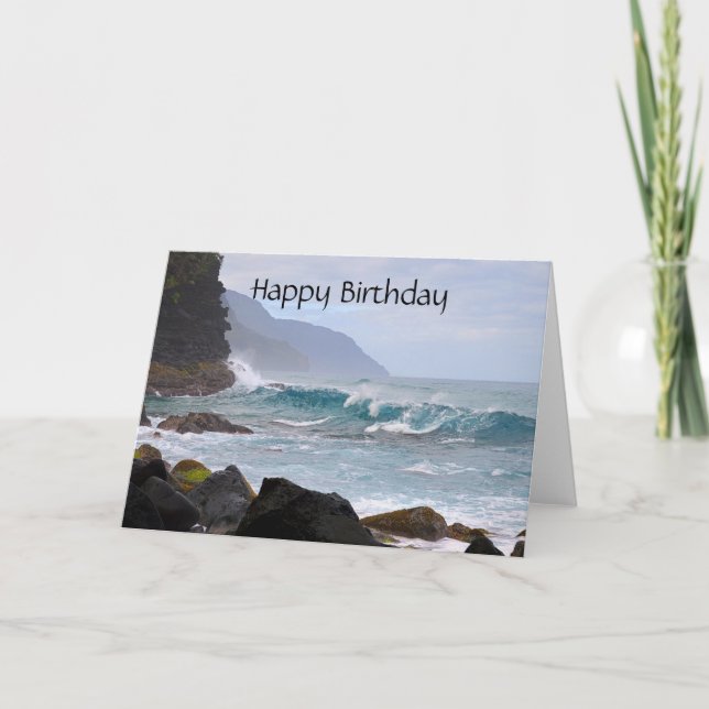 Happy Birthday, Na Pali Coast on Kauai Card (Front)