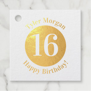 Happy Birthday, Name, 16 or Any Age Favour Tags