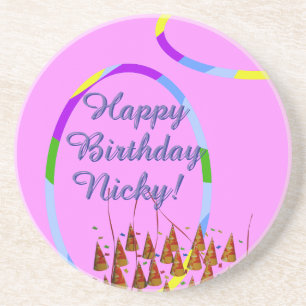 Happy Birthday Name Coaster