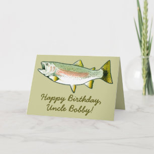 Happy Birthday Name Customisable Rainbow Trout Card