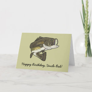 Happy Birthday Name Customizable Big Mouth Bass Card