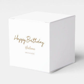 happy birthday name date brown purple pastel simpl favour box