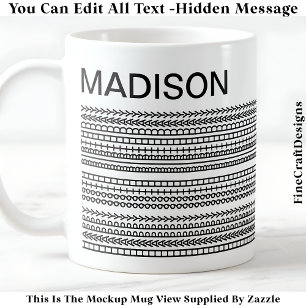 Happy Birthday & Name Hidden Message 093B Coffee  Coffee Mug