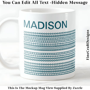 Happy Birthday & Name Hidden Message 093T Coffee Mug