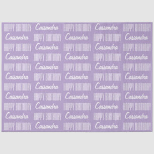 Happy Birthday Name Lavender Tissue Paper