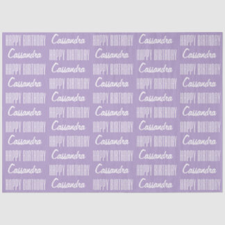 Happy Birthday Name Lavender Tissue Paper
